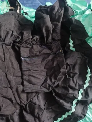 Traje de flamenca negro y turquesa