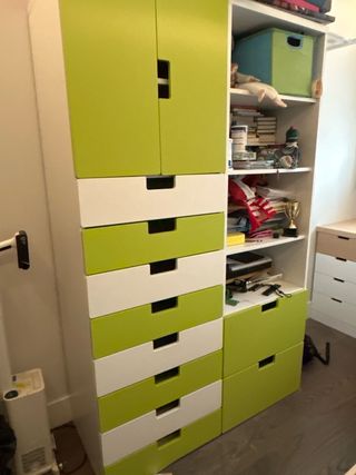 Mueble Cajones Ikea Verde y Blanco