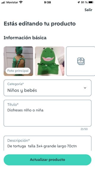 Disfraz Tortuga Niña/Niño Talla 3-4