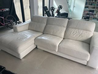 Sofa piel blanco