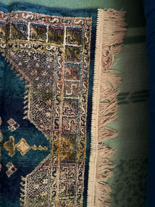 Alfombra estilo oriental azul y verde