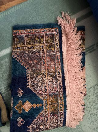 Alfombra estilo oriental azul y verde