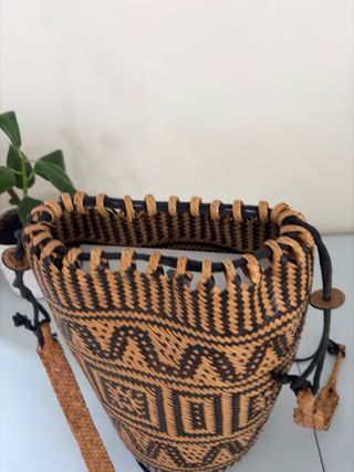 Bolso mochila étnico mimbre
