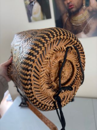 Bolso mochila étnico mimbre