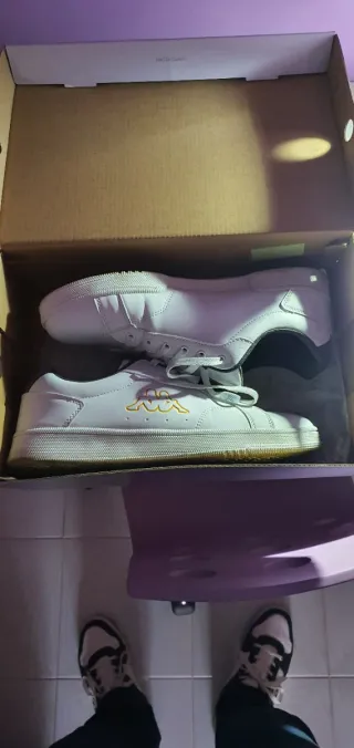 Scarpe da ginnastica Kappa bianche e oro