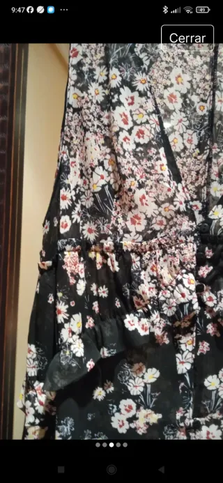 Vestido gasa transparente floral