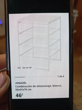 Cajonera Metálica Ikea JONAXEL Blanca