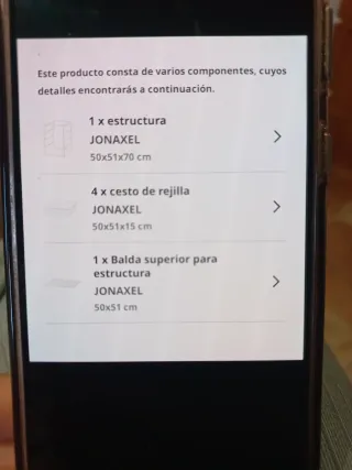 Cajonera Metálica Ikea JONAXEL Blanca