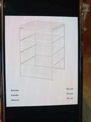 Cajonera Metálica Ikea JONAXEL Blanca