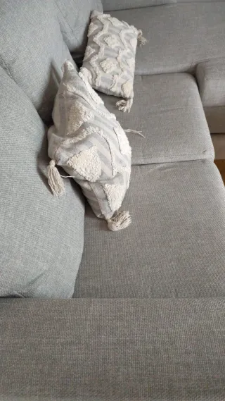 Sofá modular tela gris