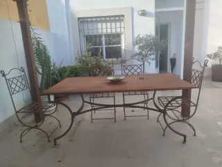 Conjunto Mesa y Sillas Hierro Forjado