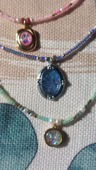 Gargantilla Acero Piedras Naturales