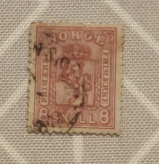 Sello Noruega antiguo 8 Skilling