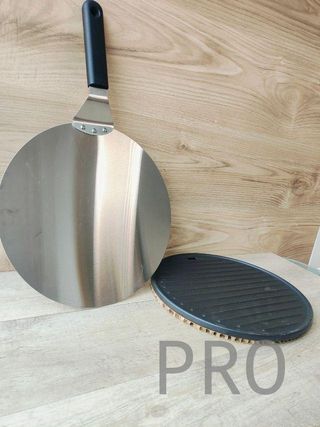 Pala Redonda de Acero Inoxidable y parrilla