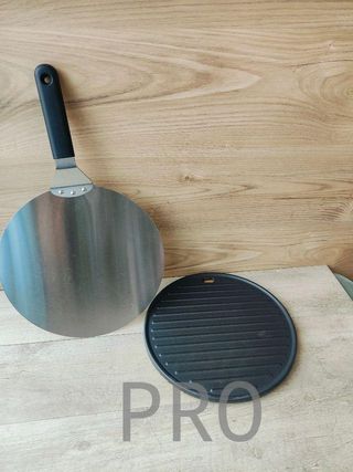 Pala Redonda de Acero Inoxidable y parrilla