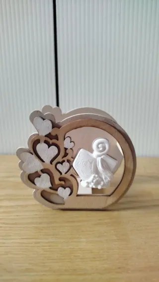 Decorazione Prima Comunione Legno Cuori