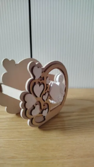 Decorazione Prima Comunione Legno Cuori