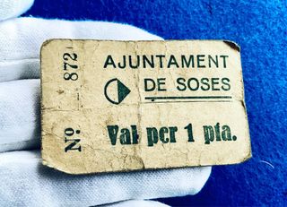 1937 SOSES (LLEIDA) 1 PESETA ~ MUY ESCASO
