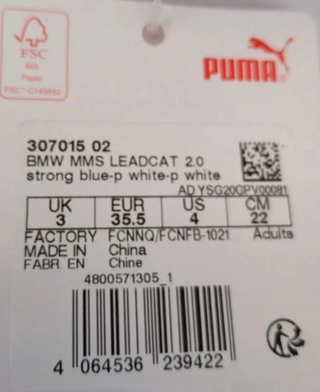 Chanclas Puma BMW M Motorsport Talla 35.5