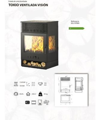Estufa de leña Ventilada  Nueva estrenar BAR1004
