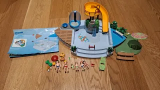 Playmobil Piscina con tobogán y figuras