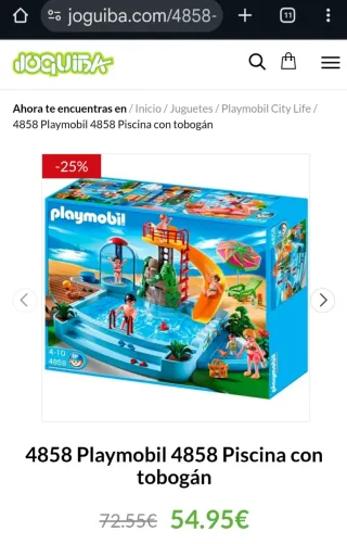 Playmobil Piscina con tobogán y figuras