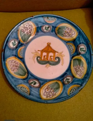 Plato Cerámica Antiguo Decorado