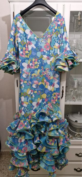 Traje de flamenca volantes estampado