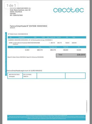 Lavadora Cecotec Blanca