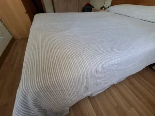 Edredón Cama 135cm Algodón Rayas Beige/Gris