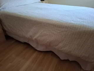 Edredón Cama 135cm Algodón Rayas Beige/Gris