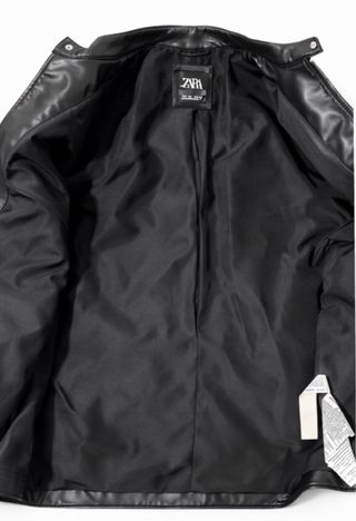 Casaco de couro artificial preto homem L