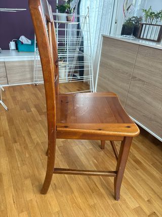 3 Sillas de Madera Marrón