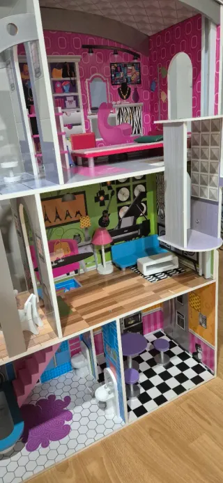 Casita de muñecas moderna 3 plantas