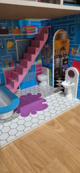 Casita de muñecas moderna 3 plantas