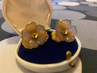 Orecchini vintage fiore bigiotteria