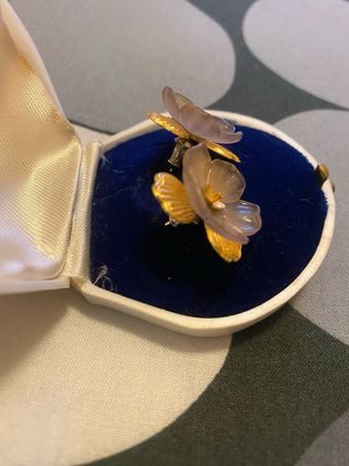 Orecchini vintage fiore bigiotteria