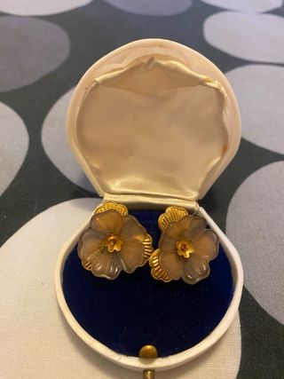 Orecchini vintage fiore bigiotteria