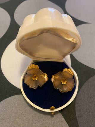 Orecchini vintage fiore bigiotteria