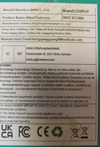 Mini motosierra a batería Ceepuy