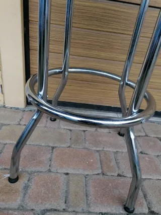 Sgabello bar vintage anni '50 nero/cromato