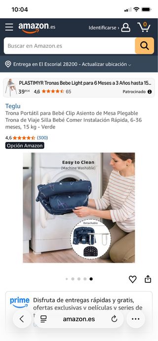 Trona de viaje portátil