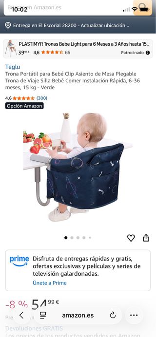 Trona de viaje portátil