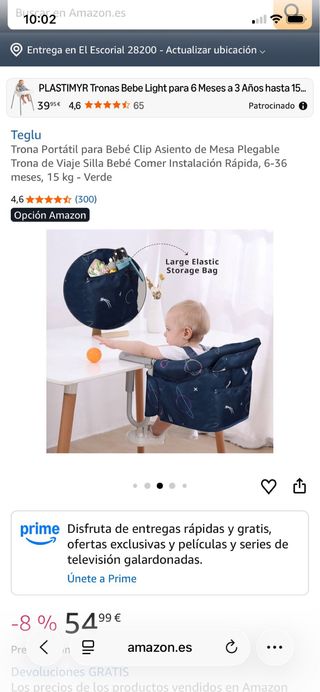 Trona de viaje portátil