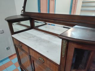 Aparador Modernista Original Mármol Vitrinas