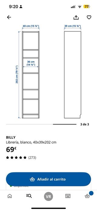 Estantería Ikea BILLY Blanca