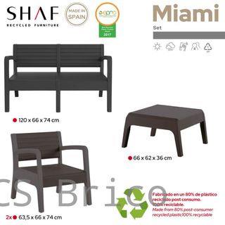 Muebles Jardín Miami Grafito