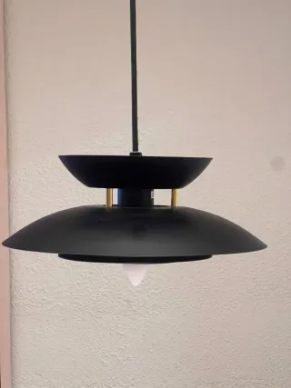 Lámpara colgante elegante negra y dorada