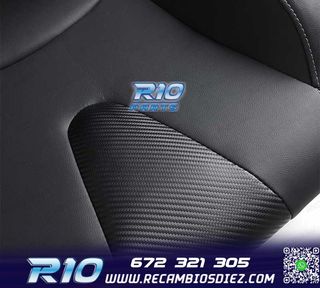 ASIENTO DEPORTIVO SEMI BAQUET ESTILO RS CUERO NEGRO