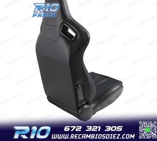 ASIENTO DEPORTIVO SEMI BAQUET ESTILO RS CUERO NEGRO